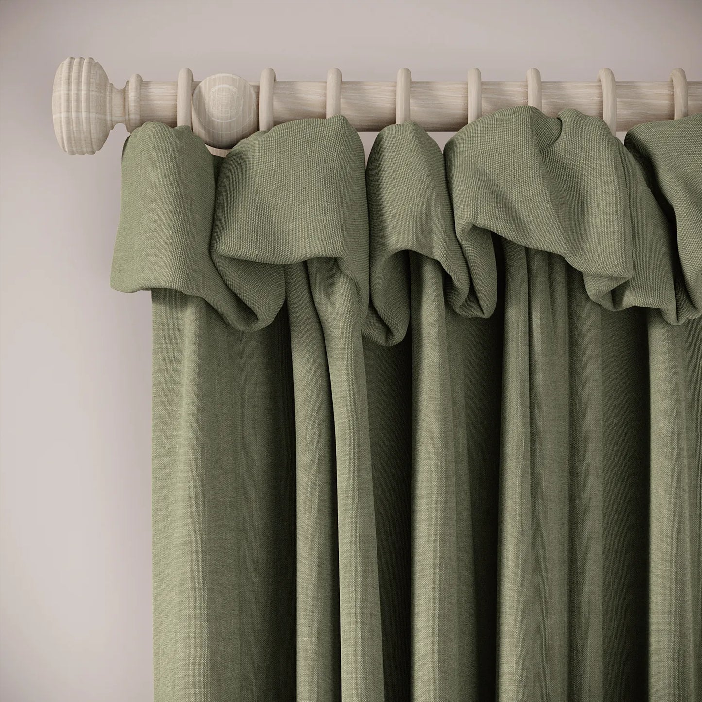 Mrs Twitchit Curtains - Pure Linen - Herbal