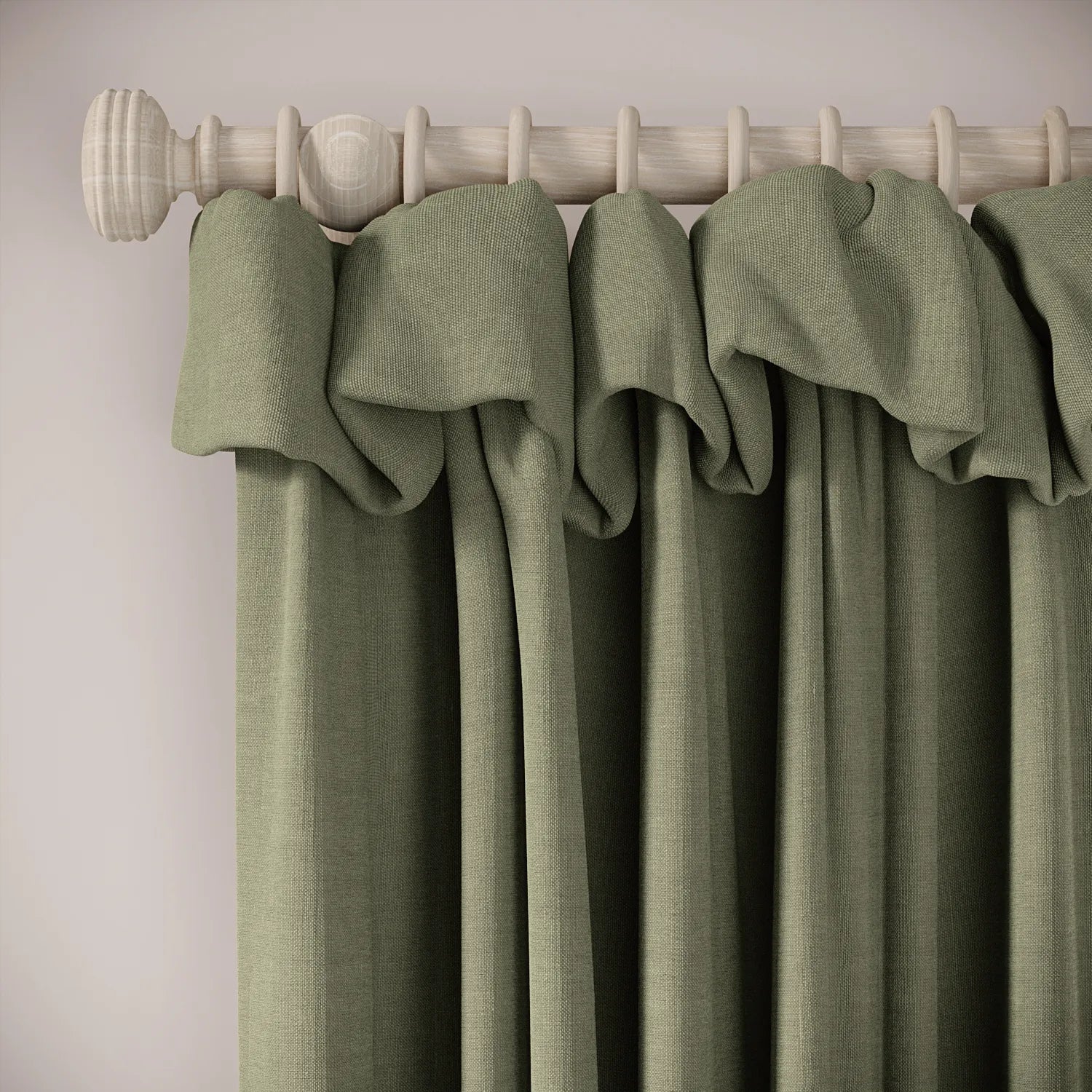 Mrs Twitchit Curtains - Pure Linen - Herbal