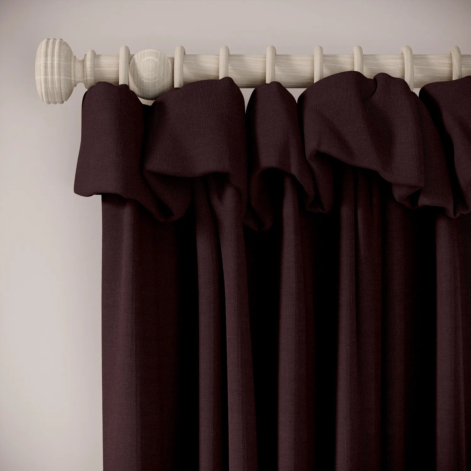 Mrs Twitchit Curtains - Pure Linen - Plumble