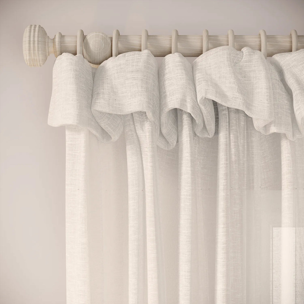 Mrs Twitchit Curtains - Slubby Sheer - Lighthouse