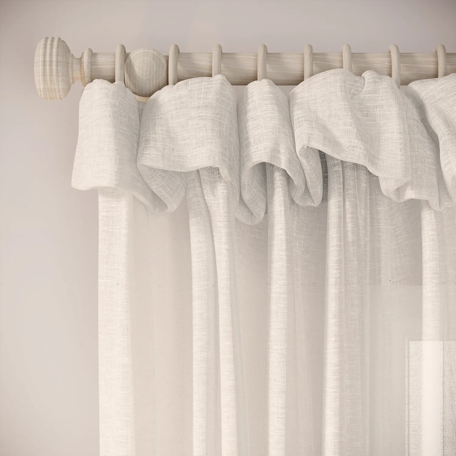 Mrs Twitchit Curtains - Slubby Sheer - Lighthouse