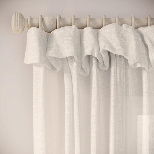 Mrs Twitchit Curtains - Slubby Sheer - Lighthouse