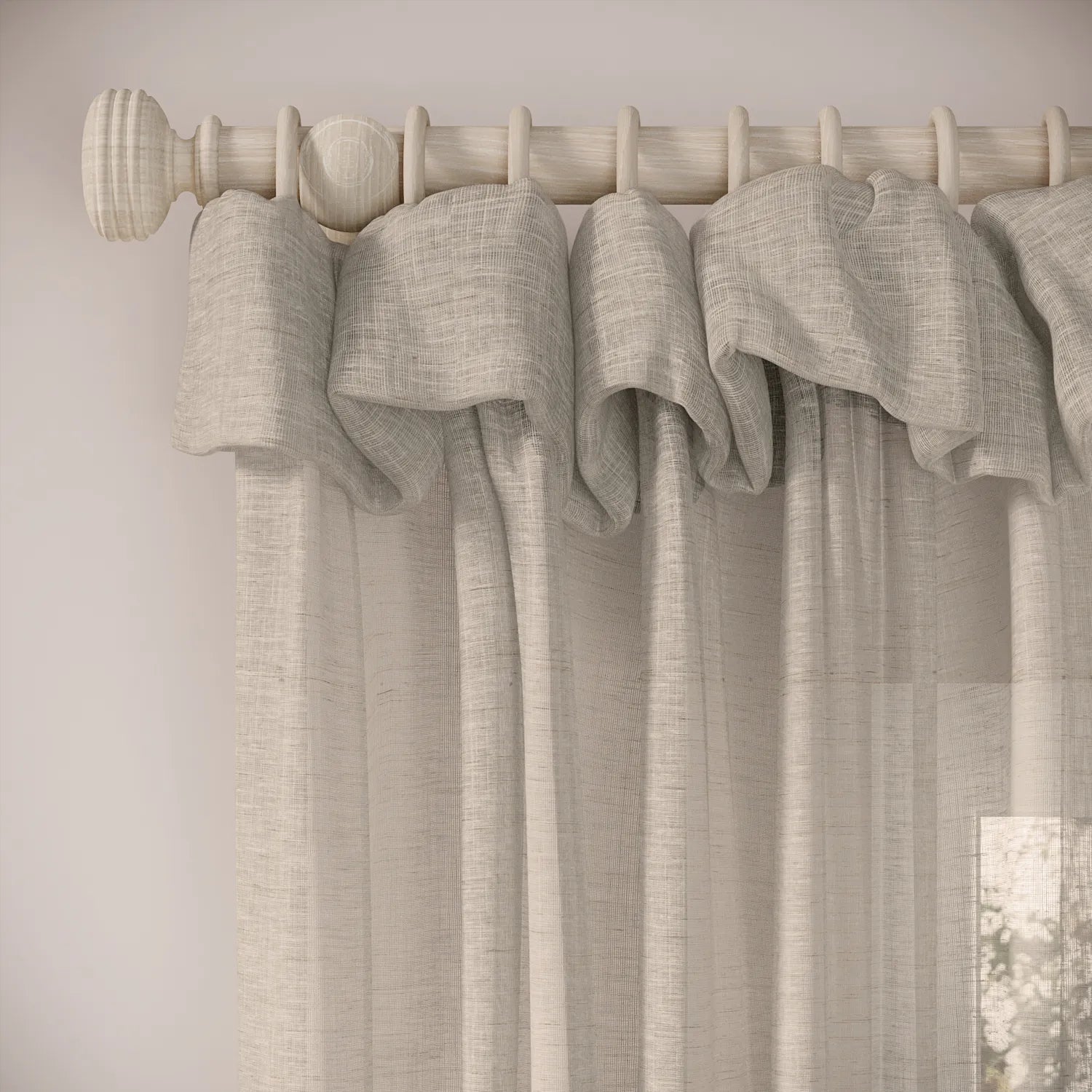 Mrs Twitchit Curtains - Slubby Sheer - Oatmilk