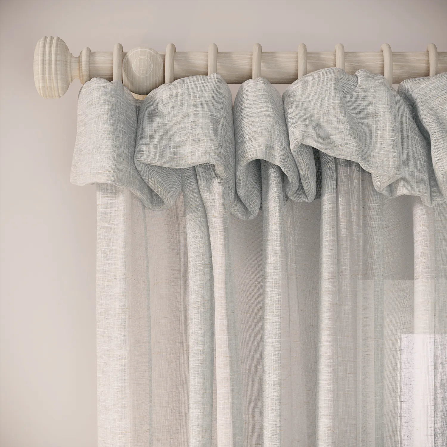Mrs Twitchit Curtains - Slubby Sheer - Reykjavik