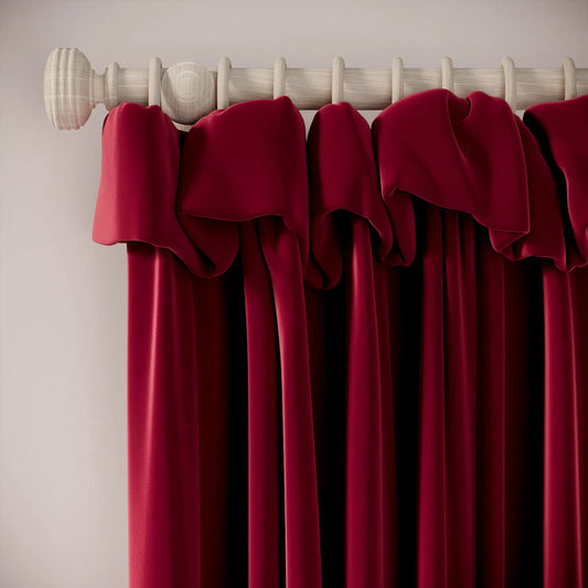 Mrs Twitchit Curtains - Soft Velvet - Ruby Tuesday