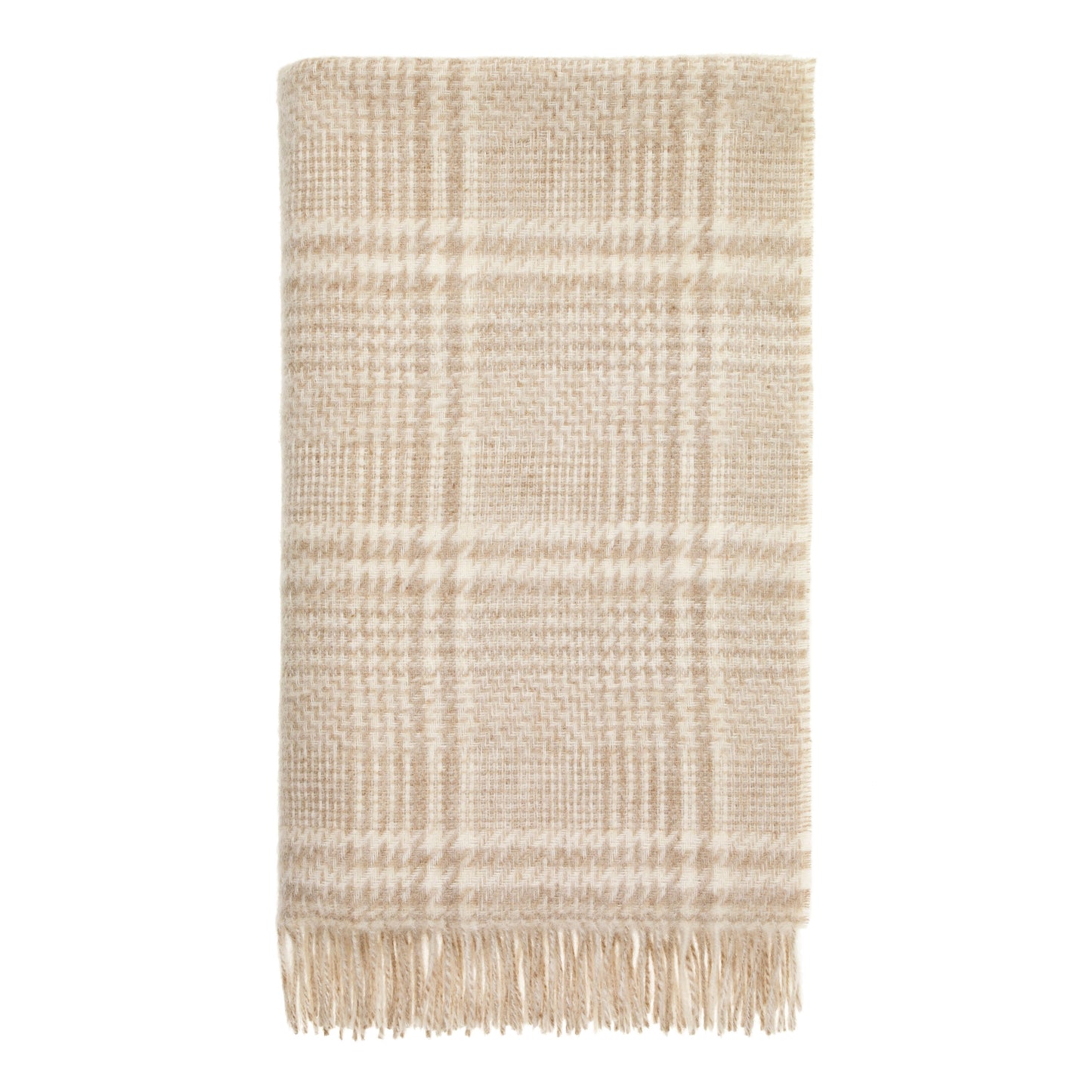 British Wool Throw - Patchwork - Natural/White