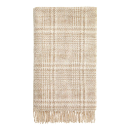 British Wool Throw - Patchwork - Natural/White