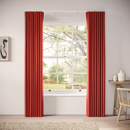Porthcawl Curtains - Linen Blend - Cardinal