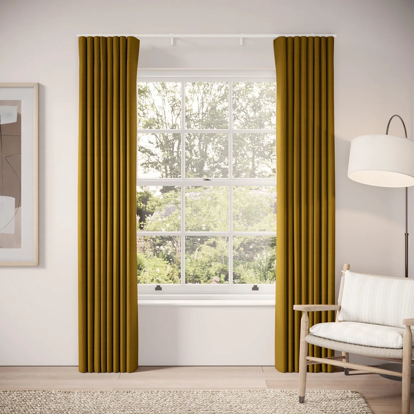 Porthcawl Curtains - Pure Linen - Cezanne