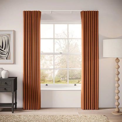 Porthcawl Curtains - Pure Linen - Rusty Bucket