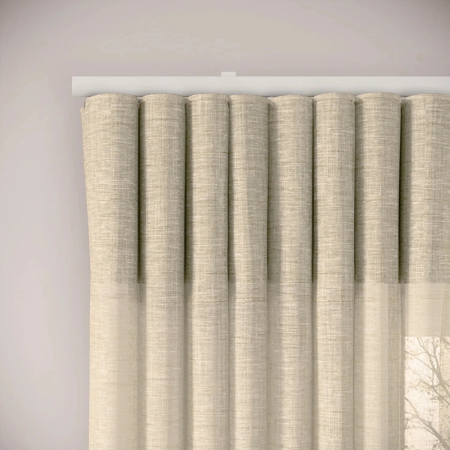 Porthcawl Curtains - Slubby Sheer - Nutty