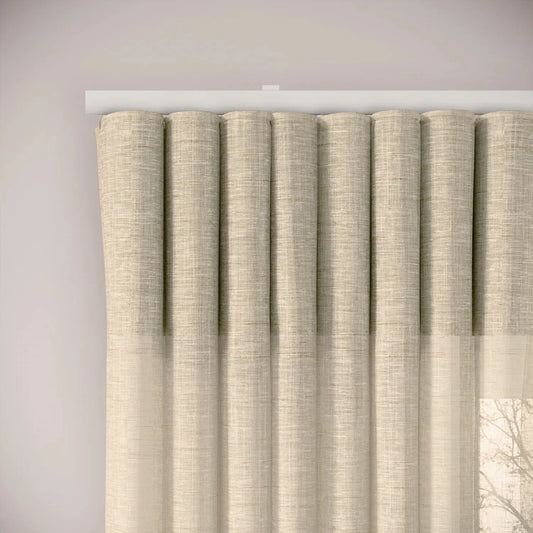 Porthcawl Curtains - Slubby Sheer - Nutty