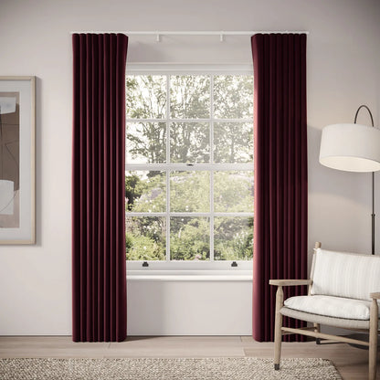 Porthcawl Curtains - Soft Velvet - Tempranillo