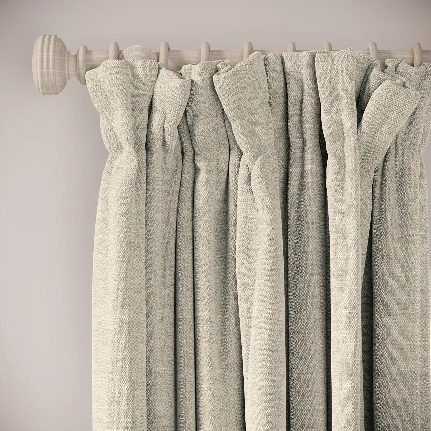 Veg Patch Curtains - Eco Boucle - Pebblish