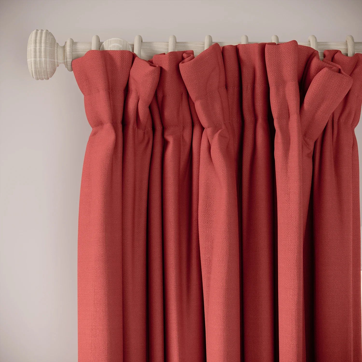 Veg Patch Curtains - Linen Blend - Crimsonite