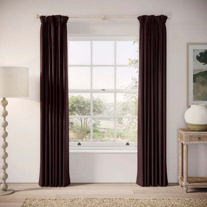 Veg Patch Curtains - Pure Linen - Plumble