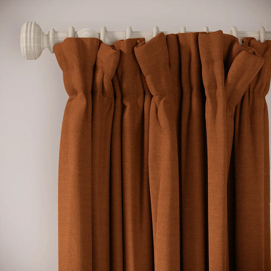 Veg Patch Curtains - Pure Linen - Rusty Bucket