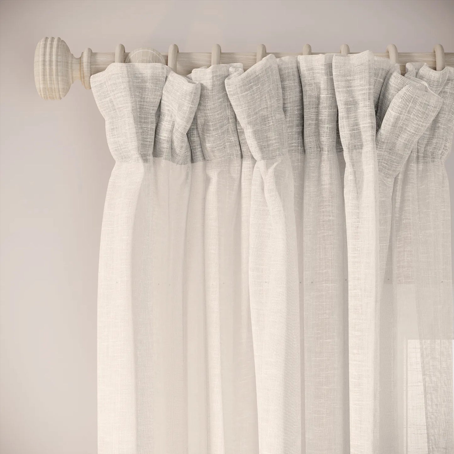 Veg Patch Curtains - Slubby Sheer - Lighthouse