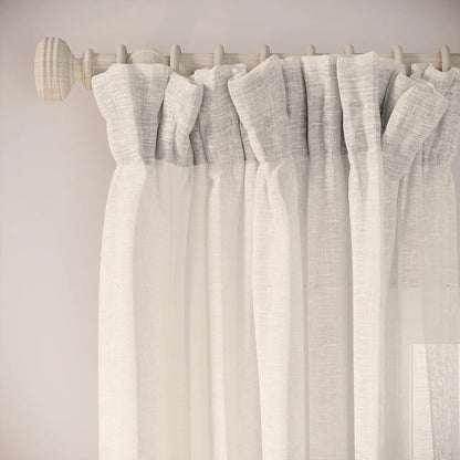 Veg Patch Curtains - Slubby Sheer - Lighthouse