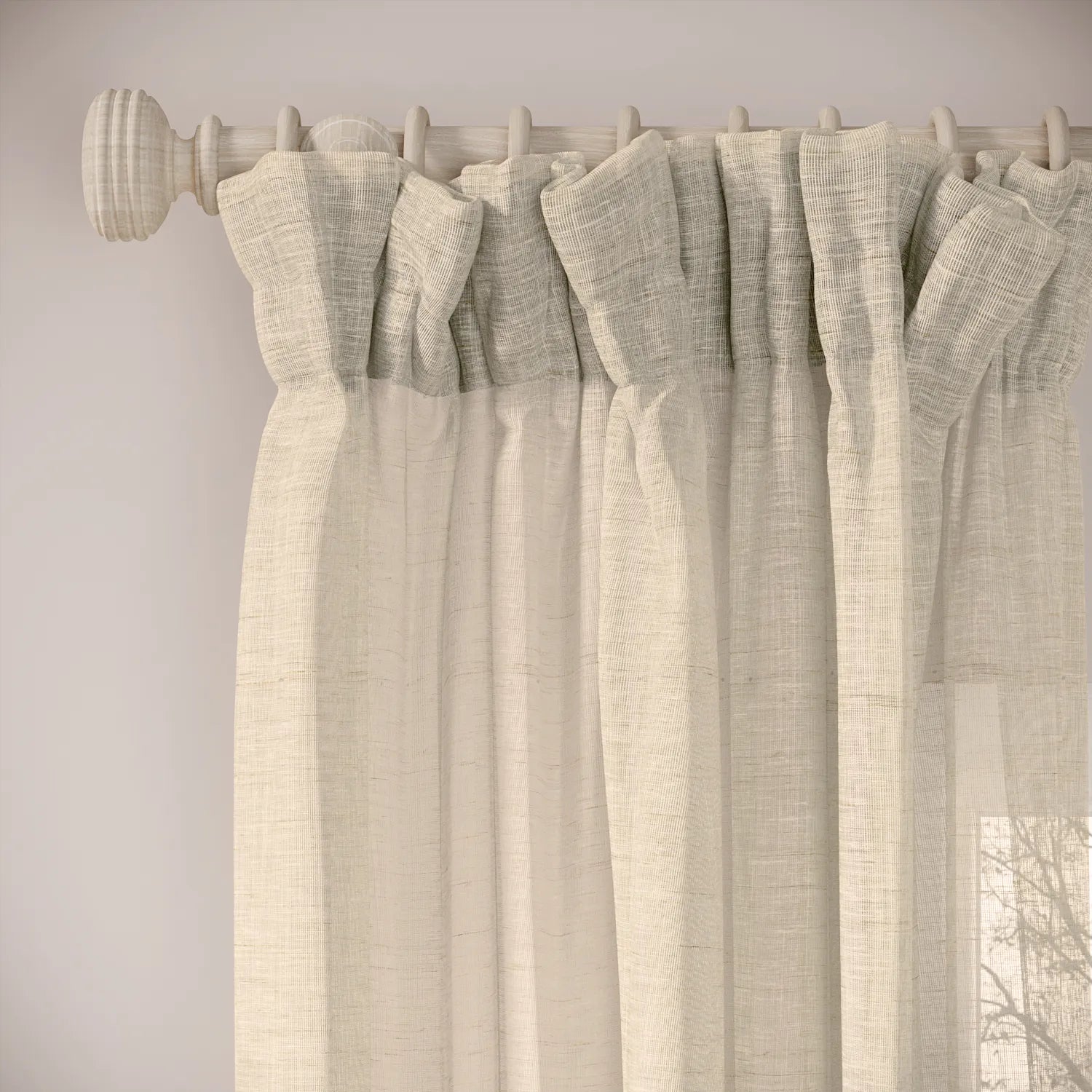 Veg Patch Curtains - Slubby Sheer - Nutty