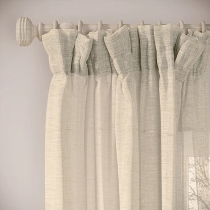 Veg Patch Curtains - Slubby Sheer - Nutty