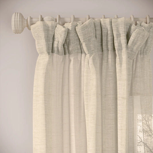 Veg Patch Curtains - Slubby Sheer - Nutty