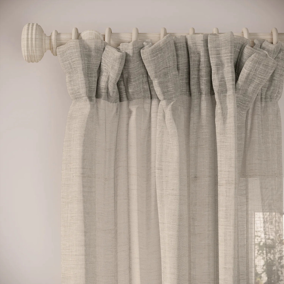 Veg Patch Curtains - Slubby Sheer - Oatmilk