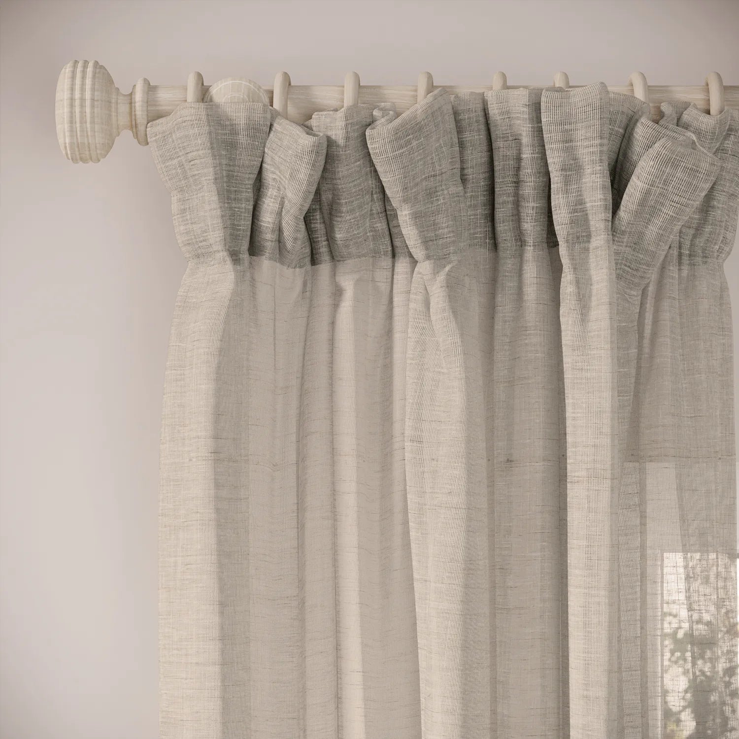 Veg Patch Curtains - Slubby Sheer - Oatmilk