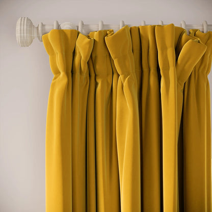 Veg Patch Curtains - Soft Velvet - Mustardseed