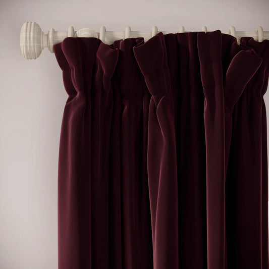 Veg Patch Curtains - Soft Velvet - Tempranillo